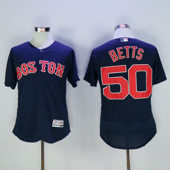 Men Boston Red Sox #50 Mookie Betts Blue Elite MLB Jerseys